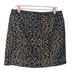 H&M Leopard Animal‎ Print Mini Skirt Sz 8